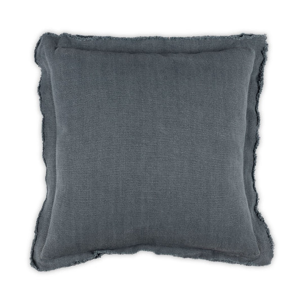Moss Home Maya - Luxurious Stonewashed Linen Pillow With Frayed Edges, Perfect For Chic Home Décor Navy 100% Linen Mpil-maystonav-2222