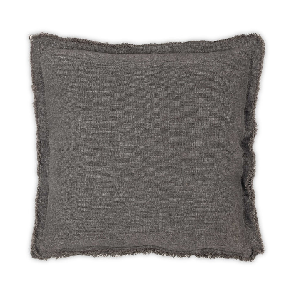 Moss Home Maya - Luxurious Stonewashed Linen Pillow With Frayed Edges, Perfect For Chic Home Décor Moss 100% Linen Mpil-maystomos-2222