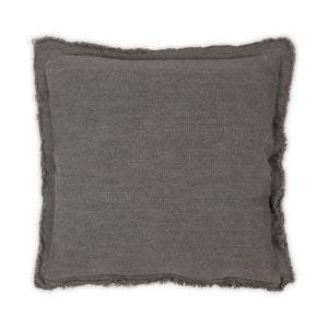 Moss Home Maya - Luxurious Stonewashed Linen Pillow With Frayed Edges, Perfect For Chic Home Décor Zinc 100% Linen Mpil-maystozin-2222