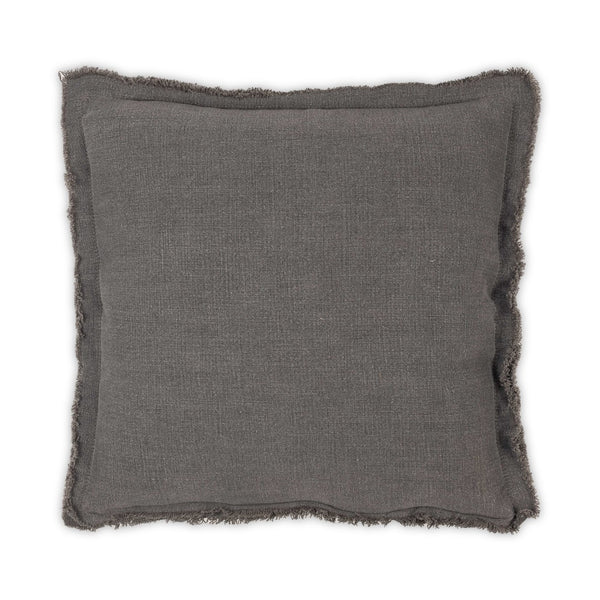 Moss Home Maya - Luxurious Stonewashed Linen Pillow With Frayed Edges, Perfect For Chic Home Décor Zinc 100% Linen Mpil-maystozin-2222