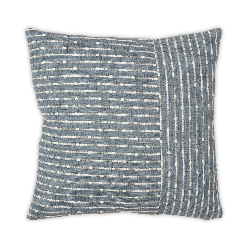 Moss Home Piper Denim Pillow - Stylish 100% Polyester, Zipper Closure, Knife Edge Finish, Custom Made Comfort Denim 100% Polyester Mpil-pipden-2222