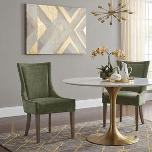 JLA Home Ultra Boucle Upholstered Dining Side Chair Set with Tailored Piping and Wood Legs Green MPS108-0347