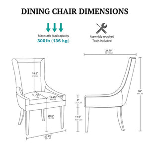 JLA Home Ultra Boucle Upholstered Dining Side Chair Set with Tailored Piping and Wood Legs Green MPS108-0347
