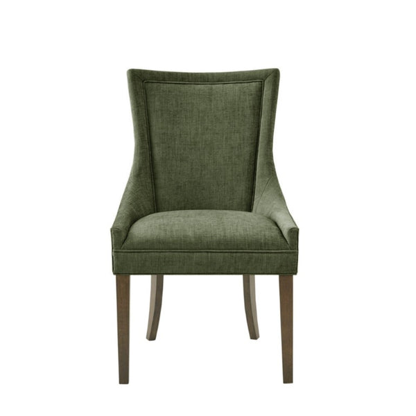 JLA Home Ultra Boucle Upholstered Dining Side Chair Set with Tailored Piping and Wood Legs Green MPS108-0347