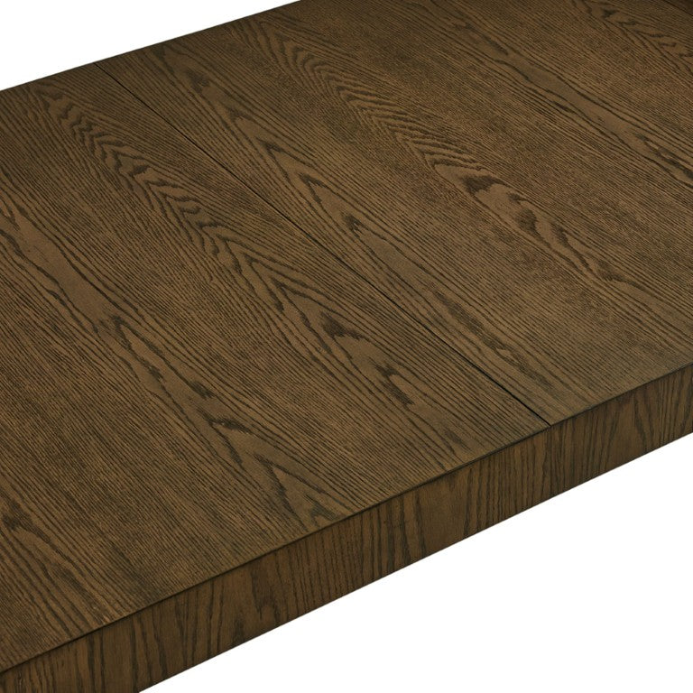 JLA Home Ultra Rounded Waterfall Edge Extendable Dining Table Seats Eight in Weathered Brown MPS121-1307