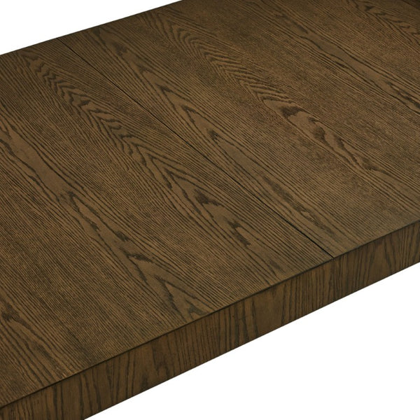 JLA Home Ultra Rounded Waterfall Edge Extendable Dining Table Seats Eight in Weathered Brown MPS121-1307