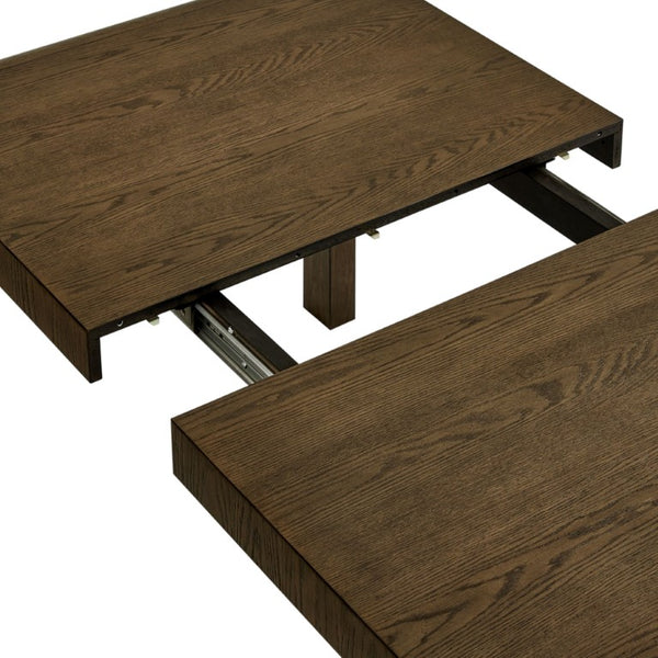 JLA Home Ultra Rounded Waterfall Edge Extendable Dining Table Seats Eight in Weathered Brown MPS121-1307