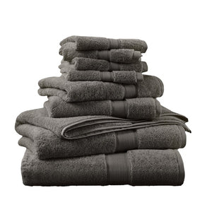 JLA Home 800Gsm Long-Staple Cotton Bath Towel Set Spa Weight Absorbency for Daily Luxury Charcoal MPS73-0003