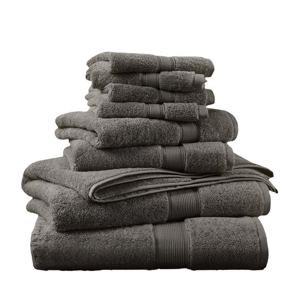 JLA Home 800Gsm Long-Staple Cotton Bath Towel Set Spa Weight Absorbency for Daily Luxury Charcoal MPS73-0003