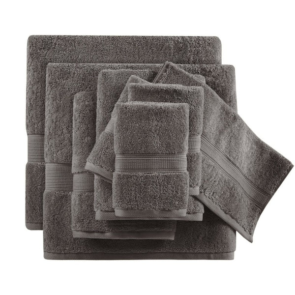 JLA Home 800Gsm Long-Staple Cotton Bath Towel Set Spa Weight Absorbency for Daily Luxury Charcoal MPS73-0003
