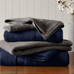 JLA Home 800Gsm Long-Staple Cotton Bath Towel Set Spa Weight Absorbency for Daily Luxury Charcoal MPS73-0003
