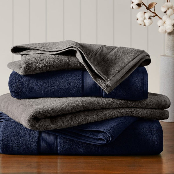 JLA Home 800Gsm Long-Staple Cotton Bath Towel Set Spa Weight Absorbency for Daily Luxury Charcoal MPS73-0003