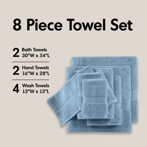 JLA Home 800Gsm Long-Staple Cotton Bath Towel Set Spa Weight Absorbency for Daily Luxury Rain Washed MPS73-0004