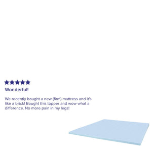 English Elm Capri Comfortable Sleep 2 Inch Cooling Gel Mattress Topper for Refreshing, Restful Sleep Experience Blue King MR-M35-2-K-GG