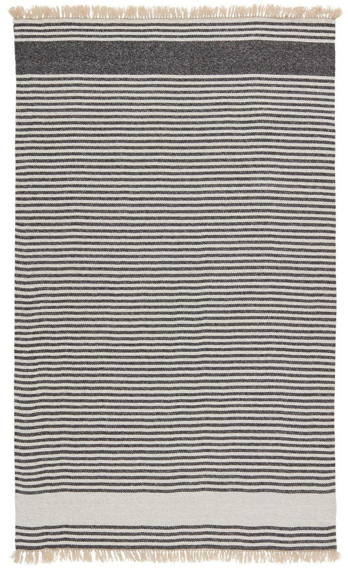 Jaipur Living Morro Bay Strand Mrb01 Handwoven Handmade 100% Polypropylene Lines Stripes Outdoor Rug Black, Beige 100% Polypropylene Rug150102