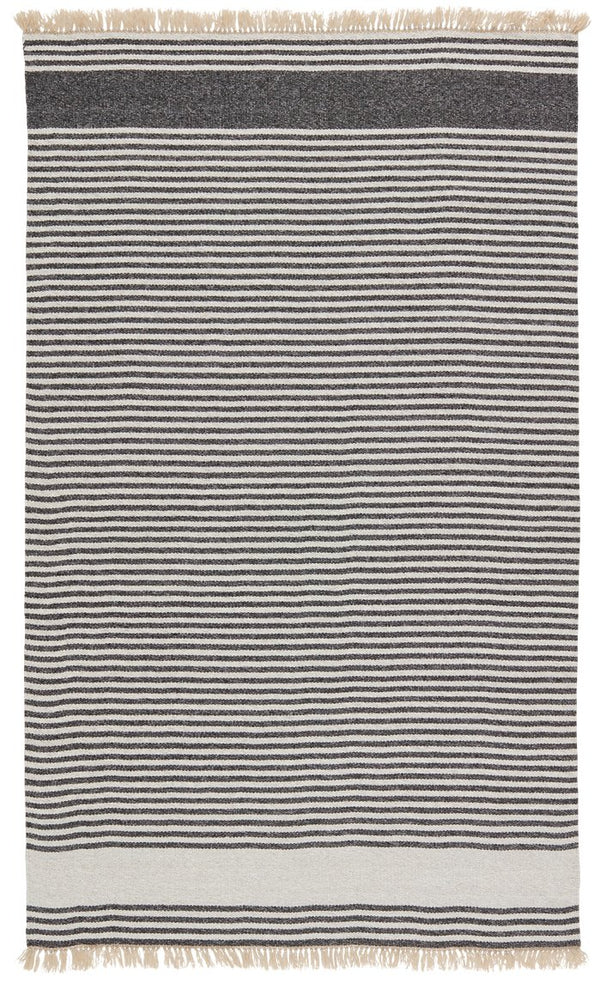 Jaipur Living Morro Bay Strand Mrb01 Handwoven Handmade 100% Polypropylene Lines Stripes Outdoor Rug Black, Beige 100% Polypropylene Rug150102