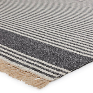 Jaipur Living Morro Bay Strand Mrb01 Handwoven Handmade 100% Polypropylene Lines Stripes Outdoor Rug Black, Beige 100% Polypropylene Rug150102