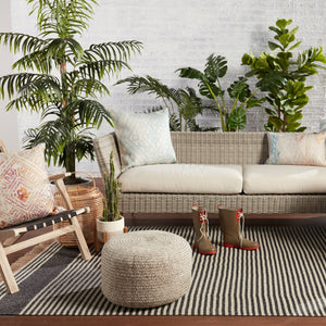 Jaipur Living Morro Bay Strand Mrb01 Handwoven Handmade 100% Polypropylene Lines Stripes Outdoor Rug Black, Beige 100% Polypropylene Rug150102