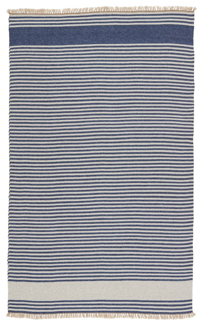 Jaipur Living Morro Bay Strand Mrb03 Handwoven Handmade 100% Polypropylene Lines Stripes Outdoor Rug Blue, Beige 100% Polypropylene Rug150110