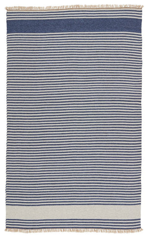 Jaipur Living Morro Bay Strand Mrb03 Handwoven Handmade 100% Polypropylene Lines Stripes Outdoor Rug Blue, Beige 100% Polypropylene Rug150110