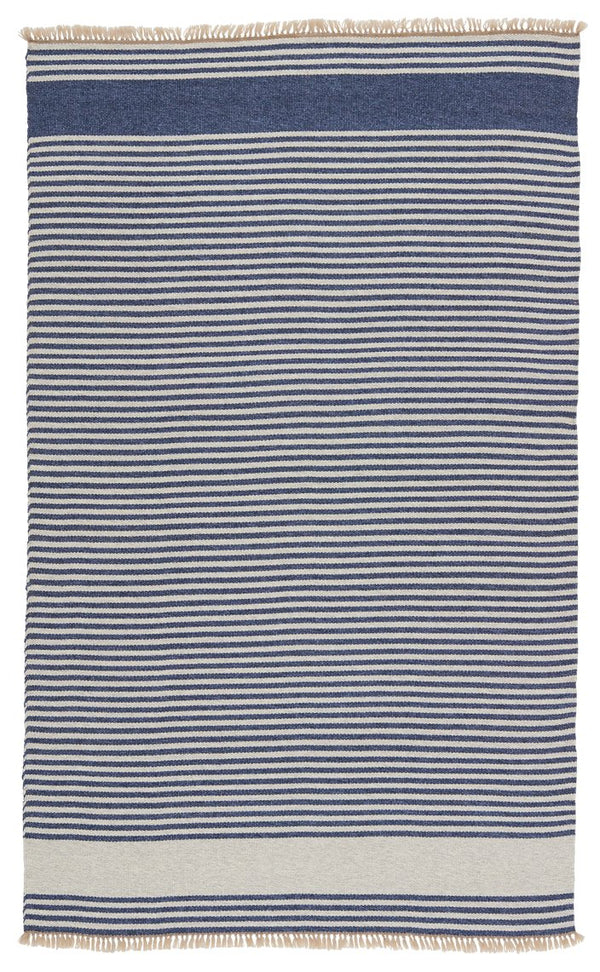 Jaipur Living Morro Bay Strand Mrb03 Handwoven Handmade 100% Polypropylene Lines Stripes Outdoor Rug Blue, Beige 100% Polypropylene Rug150110
