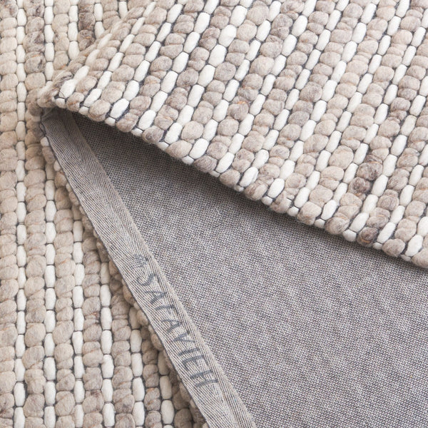 Safavieh Marbella Hand Woven Wool Area Rug - Timeless Elegance With Artisanal Charm For Your Home Decor Silver ,Ivory Wool Mrb205g-6sq