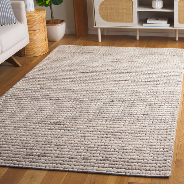 Safavieh Marbella Hand Woven Wool Area Rug - Timeless Elegance With Artisanal Charm For Your Home Decor Silver ,Ivory Wool Mrb205g-6sq