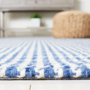 Safavieh Marbella Hand-woven Area Rug: Timeless Grey And Ivory Elegance For Luxurious Living Spaces Navy ,Ivory Wool And Cotton Mrb319n-9