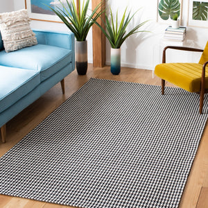 Safavieh Marbella Hand-woven Area Rug: Timeless Grey And Ivory Elegance For Luxurious Living Spaces Black ,Ivory Wool And Cotton Mrb319z-2