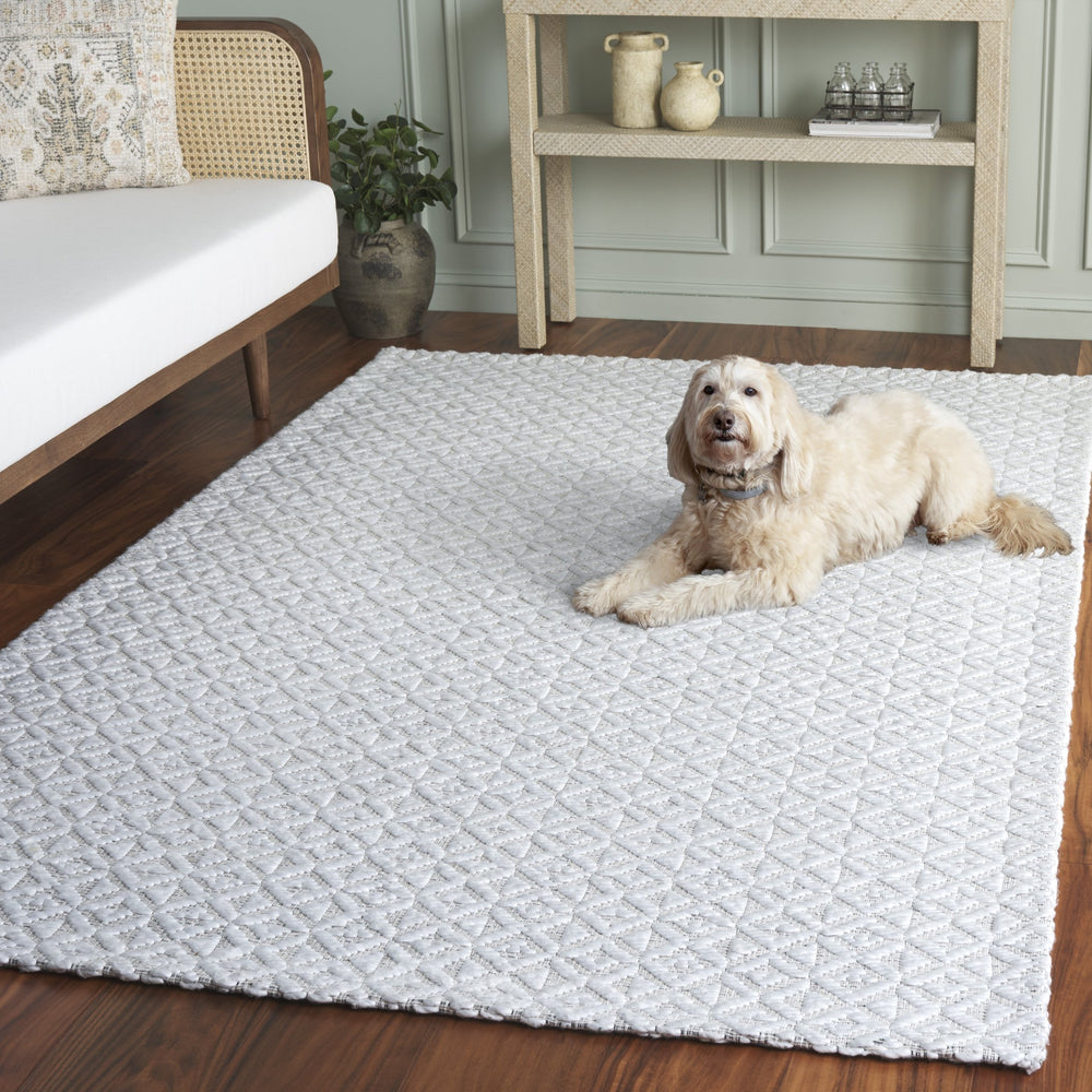 Safavieh Marbella Ivory Area Rug With Subtle Geometric Pattern, Low-Profile Handwoven Blend For Modern Homes 6'-0" x 9'-0" MRB329A-6