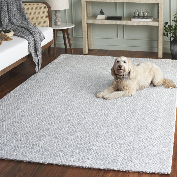 Safavieh Marbella Hand-Woven Ivory Area Rug — Scandinavian Minimalist Low-Profile Blend Of Wool, Cotton, Polyester 9'-0" x 12'-0" MRB330A-9