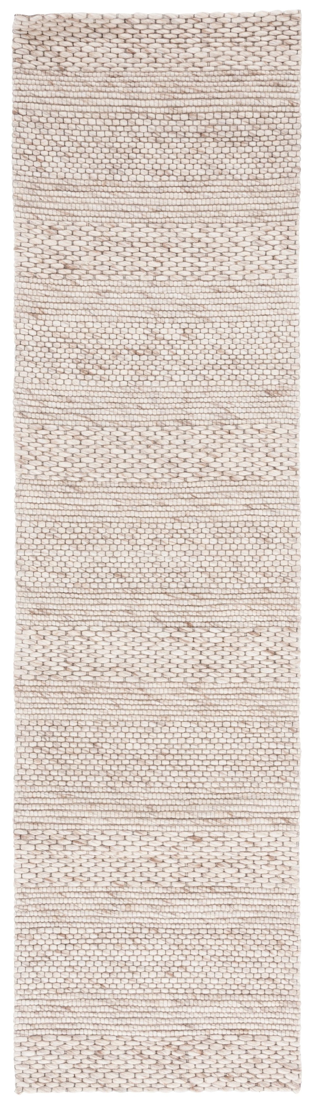 Safavieh Marbella Hand-Loomed Beige Runner Rug — Wool-Cotton Blend, Subtle Linear Texture, Durable Elegance 2'-3" x 7'-0" MRB556B-27