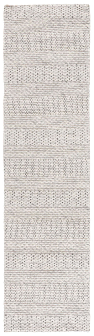 Safavieh Marbella Hand-Loomed Round Rug In Light Grey Ivory — Low-Profile Wool Blend, Coastal Modern Accent 3'-0" x 3'-0" MRB556C-3R