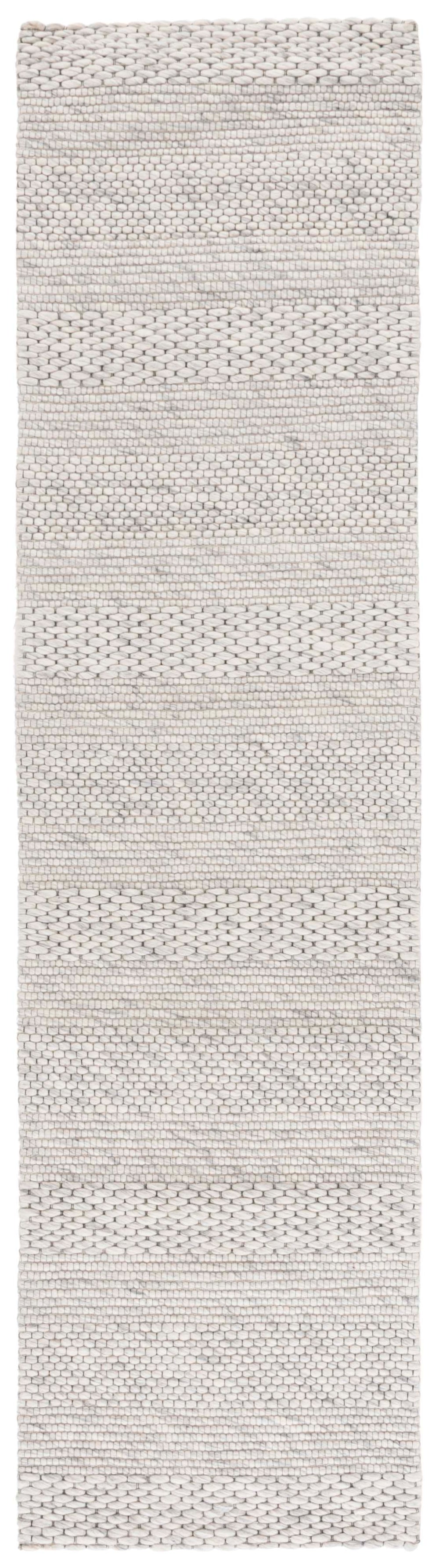 Safavieh Marbella Hand‑Loomed Light Grey Ivory Runner — Low‑Profile Plush Wool Blend, Durable Hallway Style 2'-3" x 7'-0" MRB556C-27