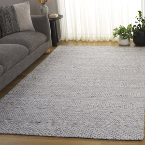 Safavieh Marbella Hand‑Loomed Light Grey Ivory Area Rug — Plush Wool Blend, Geometric Texture For Modern Spaces 3'-0" x 3'-0" MRB556C-3SQ