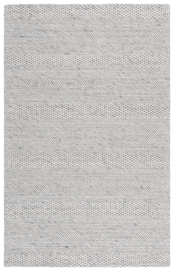 Safavieh Marbella Hand-Loomed Round Rug In Light Grey Ivory — Low-Profile Wool Blend, Coastal Modern Accent 3'-0" x 3'-0" MRB556C-3R