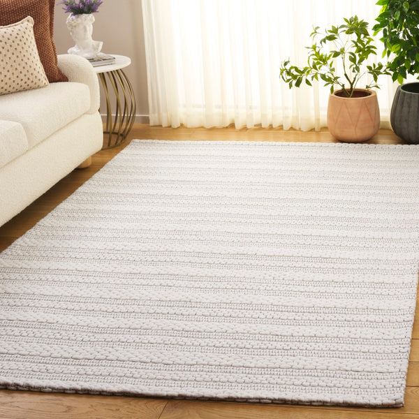 Safavieh Marbella Elegant Handloomed Area Rug For Cozy Living Spaces - Soft Wool Blend For Timeless Style Ivory 85% Wool 10% Cotton 5% Polyester Mrb825a-8