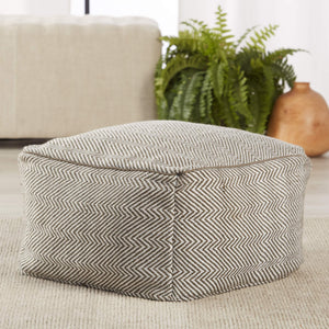 Jaipur Living Jaipur Living Handwoven Chevron Pouf Taupe Cuboid Seat for Indoor Outdoor Use POF100497