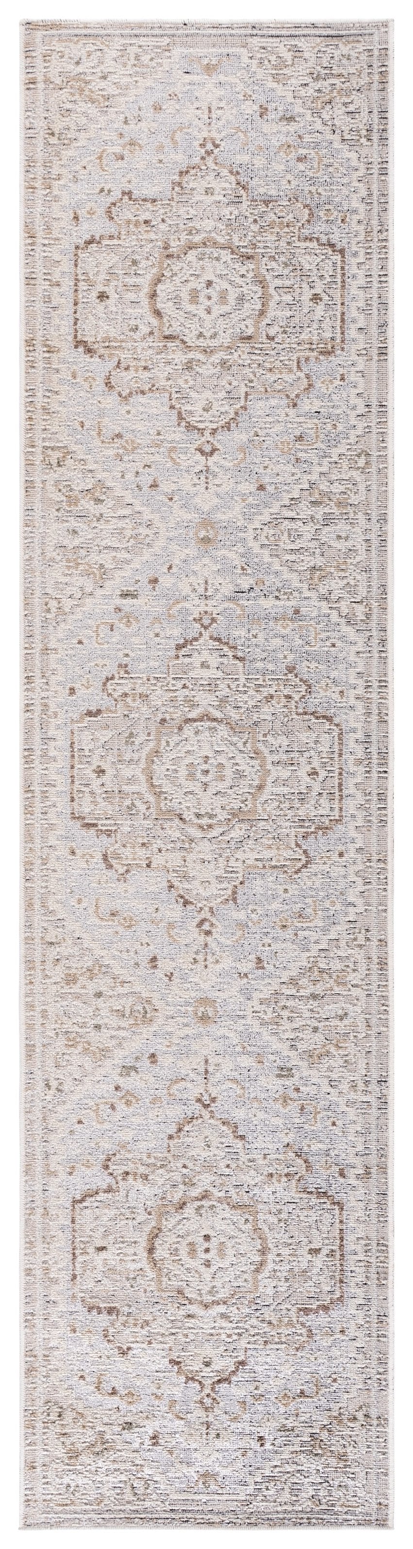 Safavieh Miranda Transitional Medallion Area Rug In Beige Grey-Ivory — Low Pile, Durable Power-Loomed Design 8'-0" x 10'-0" MRD300B-8