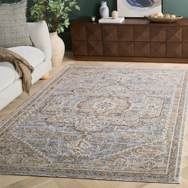 Safavieh Miranda Low-Profile Transitional Runner Rug In Beige Grey-Ivory With Subtle Medallion Pattern, Durable Power-Loomed Turkey 2'-0" x 8'-0" MRD300B-28