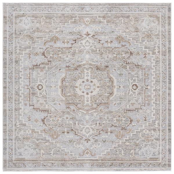 Safavieh Miranda Transitional Medallion Area Rug In Beige Grey Ivory — Low-Profile, Power-Loomed Durability And Texture 5'-0" x 8'-0" MRD300B-5