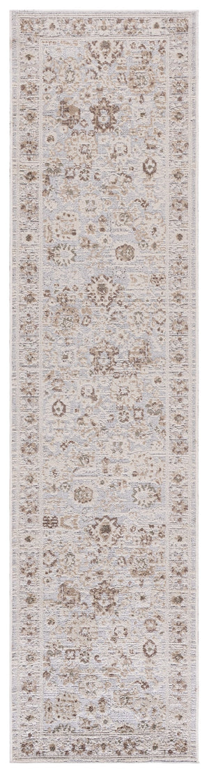 Safavieh Miranda Low-Profile Square Area Rug In Soft Grey & Ivory-Beige Floral Transitional Pattern, Durable Power-Loomed Finish 6'-6" x 6'-6" MRD302F-7SQ
