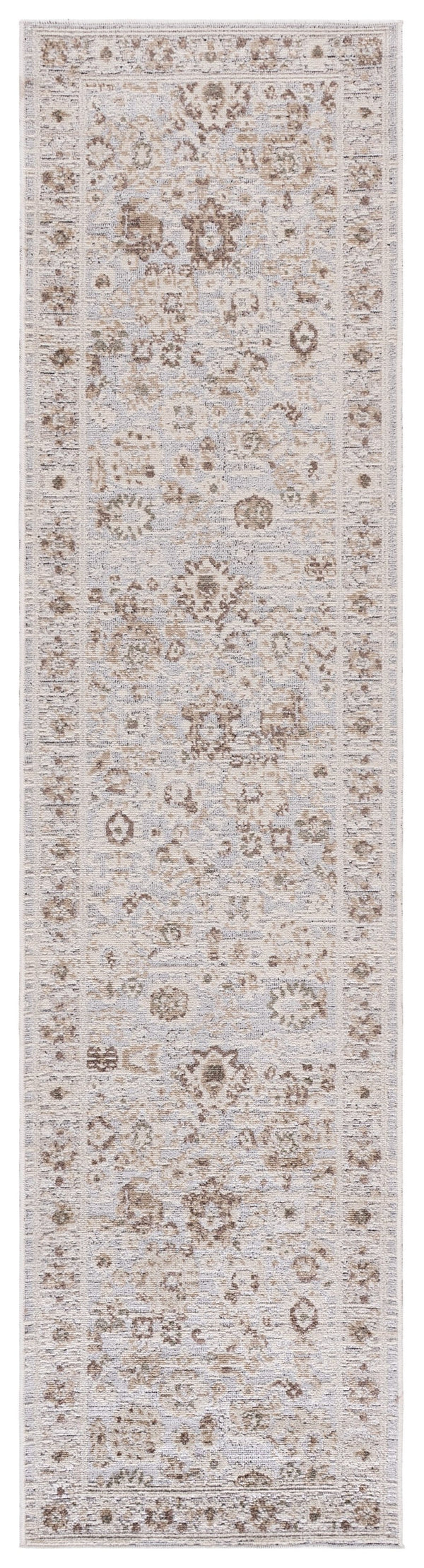 Safavieh Miranda Low-Profile Square Area Rug In Soft Grey & Ivory-Beige Floral Transitional Pattern, Durable Power-Loomed Finish 6'-6" x 6'-6" MRD302F-7SQ