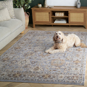 Safavieh Miranda Transitional Runner Rug In Grey Ivory Beige — Low-Profile Floral Motif, Durable Turkish Weave 2'-0" x 8'-0" MRD302F-28