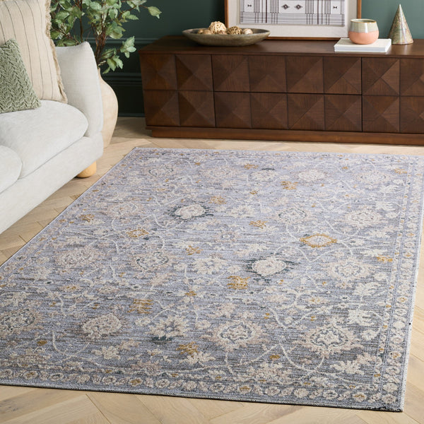 Safavieh Miranda Transitional Floral Rug In Soft Grey Ivory Beige — Power-Loomed Turkey, Low-Profile Durable Elegance 9'-0" x 12'-0" MRD308F-9