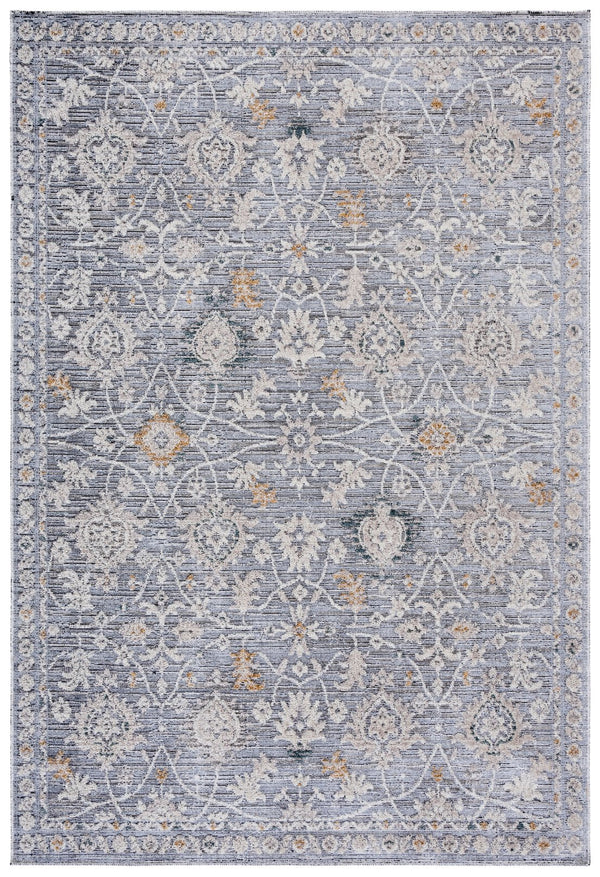 Safavieh Miranda Round Floral Rug In Grey Ivory Beige — Transitional Power-Loomed Turkish Design, Durable Texture 6'-6" x 6'-6" MRD308F-7R