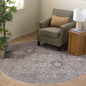 Safavieh Miranda Transitional Floral Rug In Soft Grey Ivory Beige — Power-Loomed Turkey, Low-Profile Durable Elegance 9'-0" x 12'-0" MRD308F-9