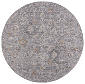 Safavieh Miranda Transitional Floral Rug In Soft Grey Ivory Beige — Power-Loomed Turkey, Low-Profile Durable Elegance 9'-0" x 12'-0" MRD308F-9