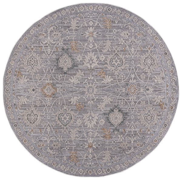 Safavieh Miranda Transitional Floral Rug In Soft Grey Ivory Beige — Power-Loomed Turkey, Low-Profile Durable Elegance 9'-0" x 12'-0" MRD308F-9