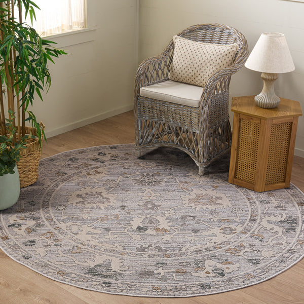 Safavieh Miranda Elegant Grey Ivory Beige Area Rug, Low-Profile Power-Loomed Turkey, Durable Transitional Design 8'-0" x 10'-0" MRD310F-8